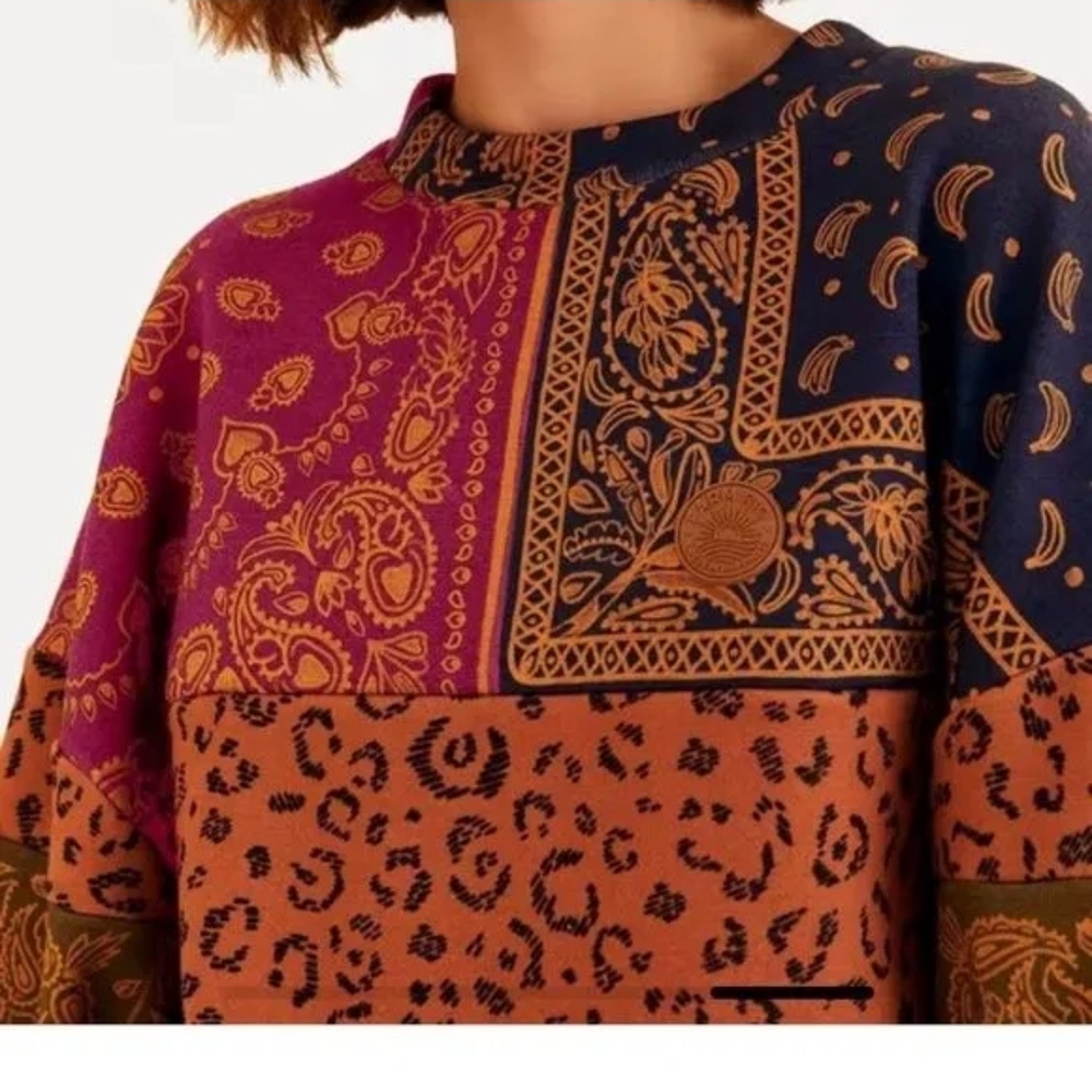 FARM Rio Bandana Dream Patchwork Crew Sweatshirt